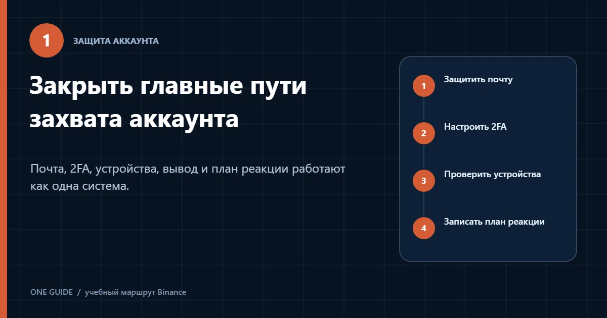 Семь уровней защиты аккаунта Binance от почты до плана реакции